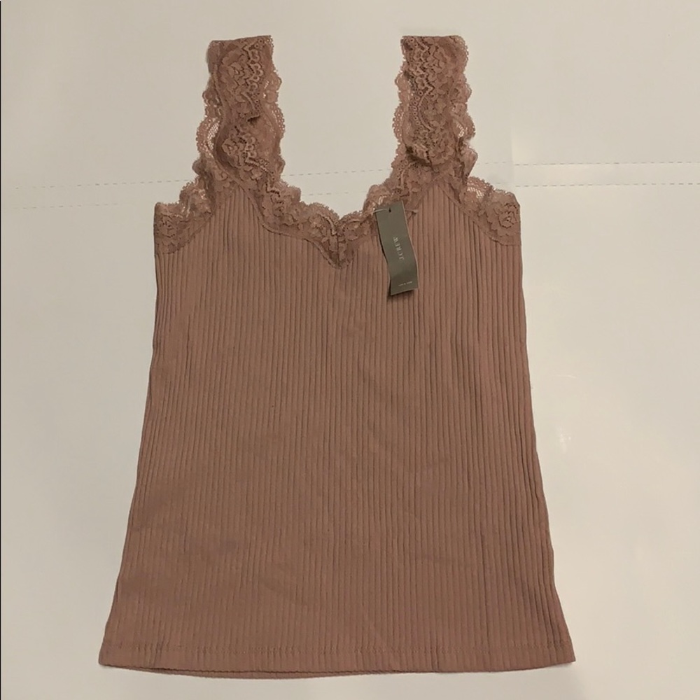 J.CREW Lace Trim Tank in Brown S - Picture 4 of 8